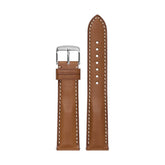 Waldo Nappa Leather Contrasting Stitch Quick-Release Flat Watch Strap