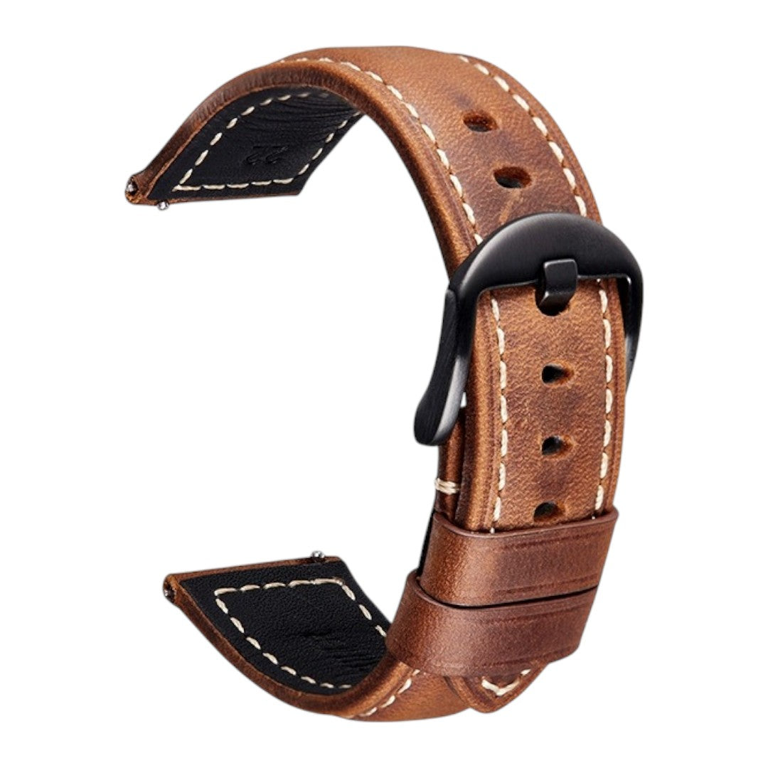 Sawyer Samsung 黑扣皮革錶帶 - hkwatchbandco