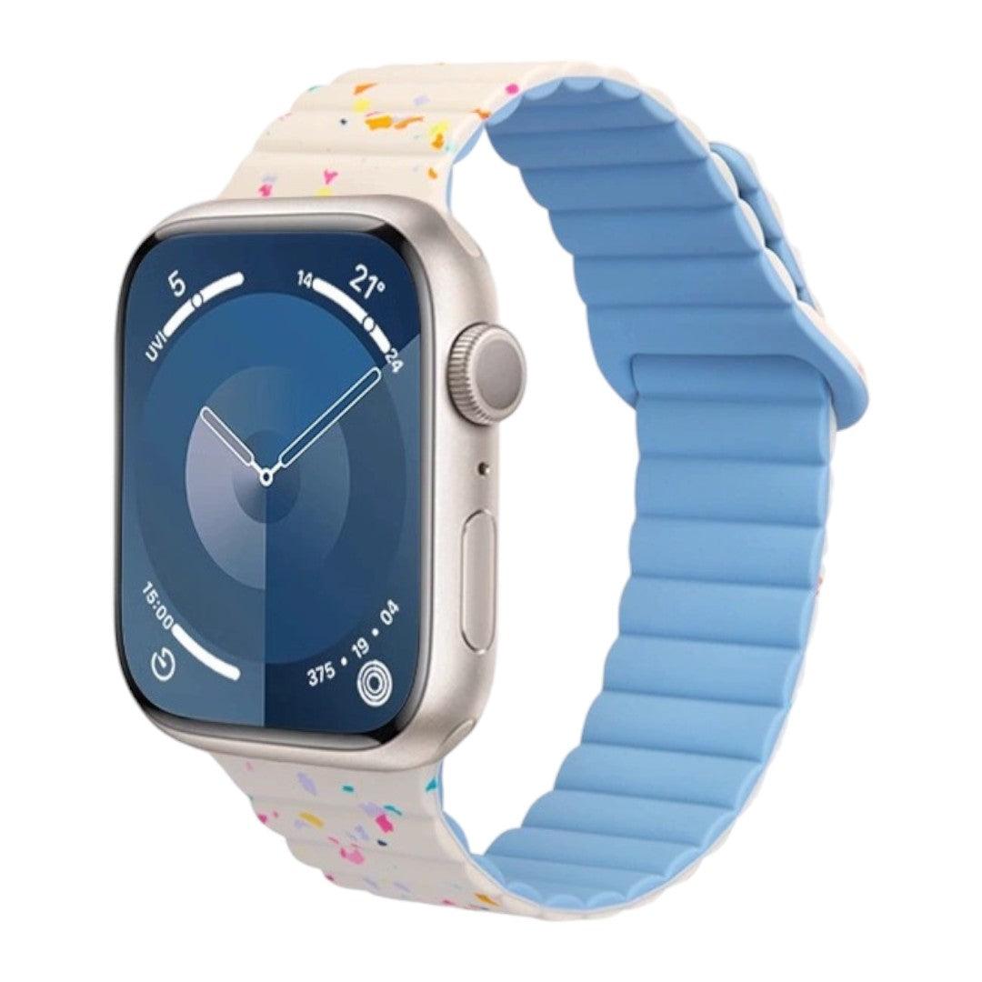 Aarav Apple 矽膠碎花雙併色錶帶 - hkwatchbandco