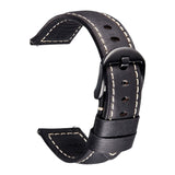 Sawyer Samsung 黑扣皮革錶帶 - hkwatchbandco